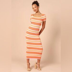 Petal + Pup Bardotte Maxi Dress - Pink